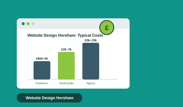 website design horsham cost breakdown chart showing typical pricing tiers