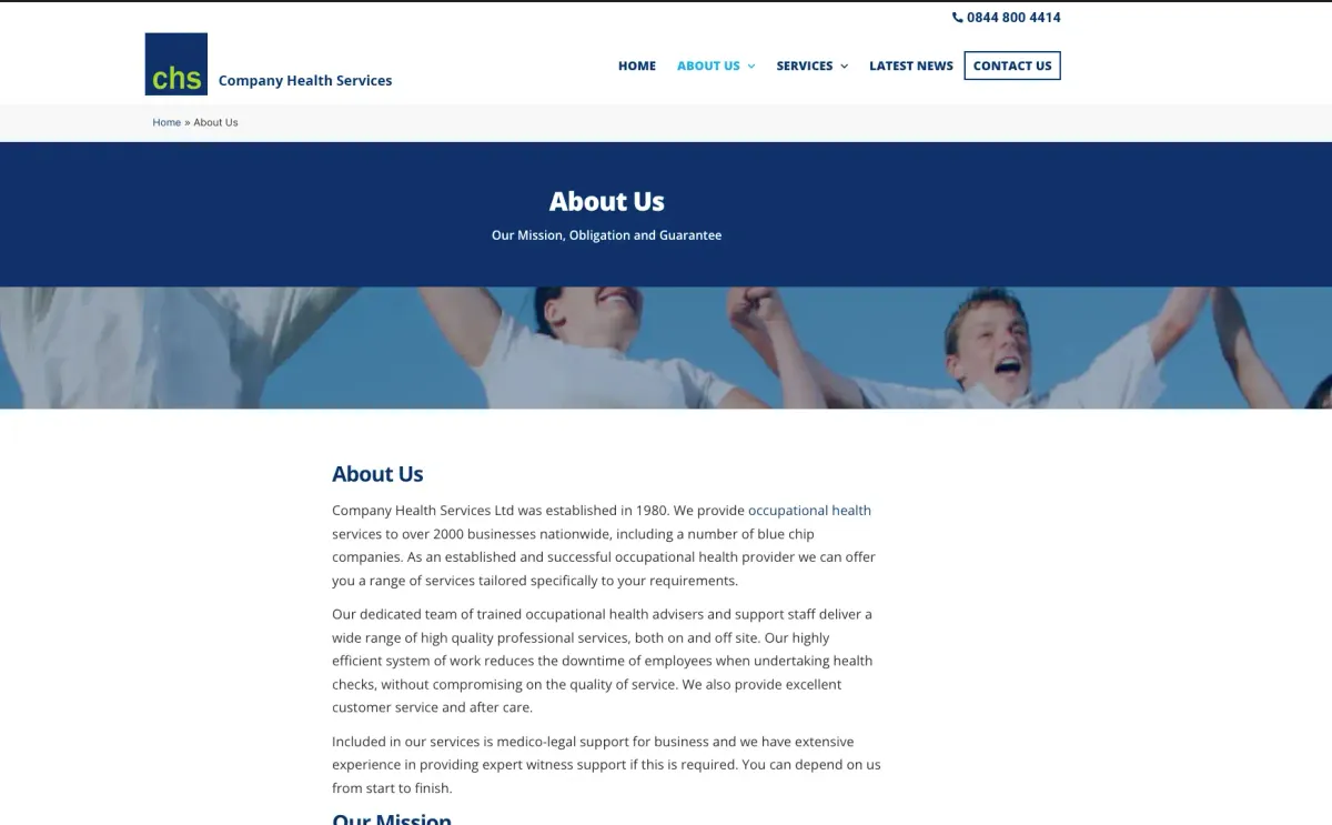 CHS Company Health Services website