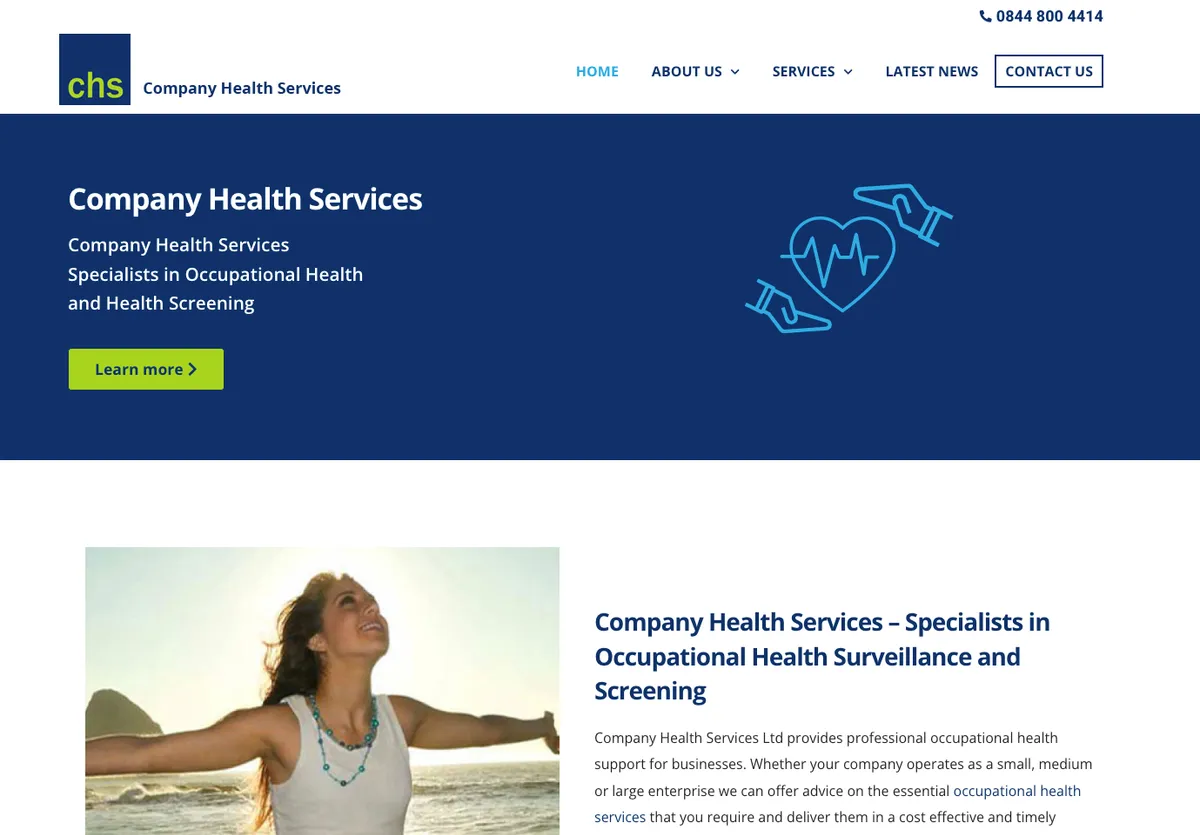 CHS Company Health Services homepage: specialists in occupational health and health screening